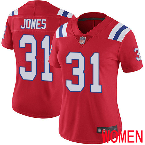 New England Patriots Football #31 Vapor Limited Red Women Jonathan Jones Alternate NFL Jersey
